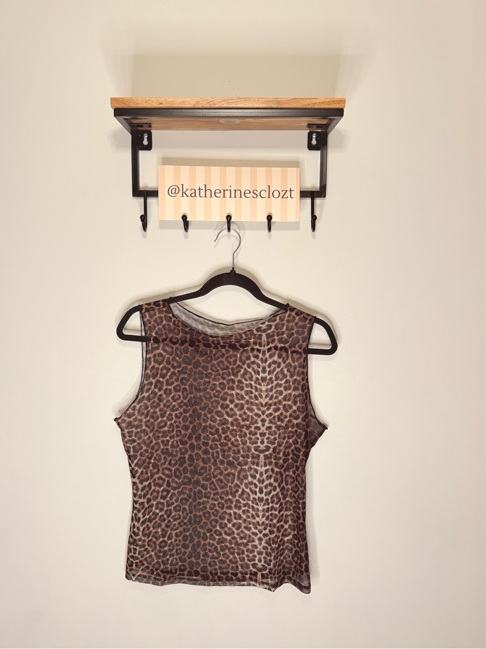 Women's Brown Leopard Print Sleeveless Top